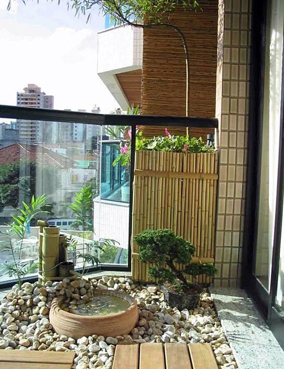 Japanese style condo balcony gardening